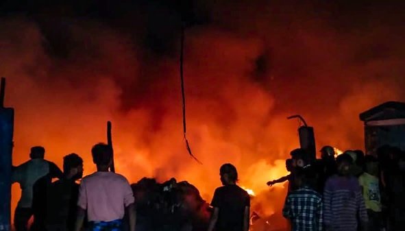 FIRE BROKE OUT AT NARKELDANGA